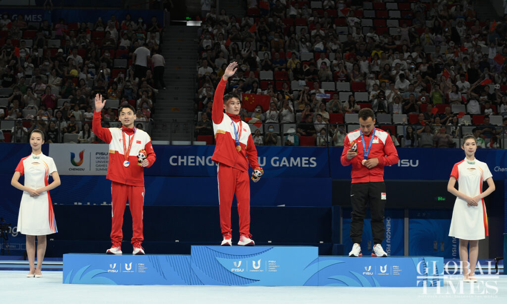 Team China fends off Japanese challenge in artistic gymnastics to sit atop medal tally