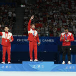 Team China fends off Japanese challenge in artistic gymnastics to sit atop medal tally