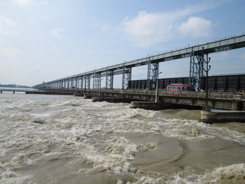 Koshi sees rising water level; all 56 sluice gates opened