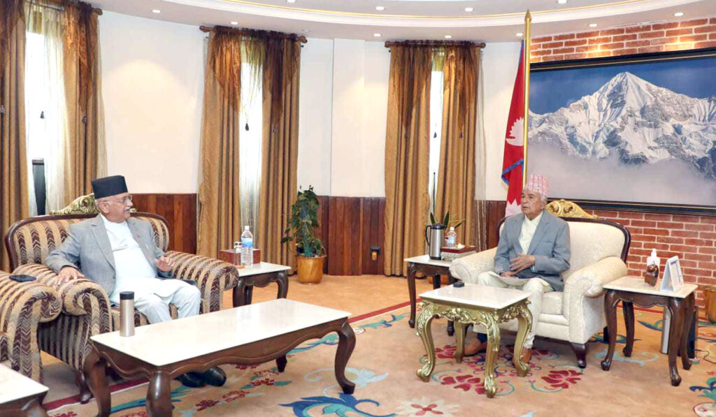 Oli calls on President Paudel, advised to end House obstruction