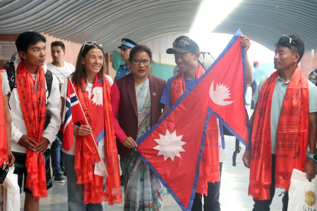 Harila, Sherpa receive grand welcome at TIA