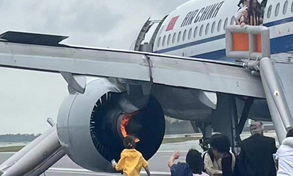 Nine passengers suffer minor injuries during evacuation of Air China Flight CA403 amidst fire and smoke