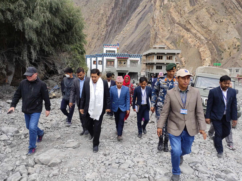 DPM Shrestha pledges to restore flood-hit Kagbeni with much priority