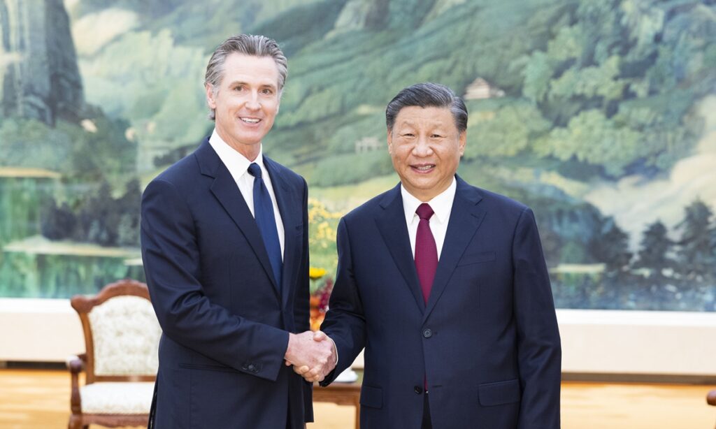 Chinese President Xi Jinping meets with Gavin Newsom, governor of the US state of California