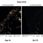 Satellite images show Gaza in complete darkness after power supply cutoff, indicating worsening humanitarian crisis