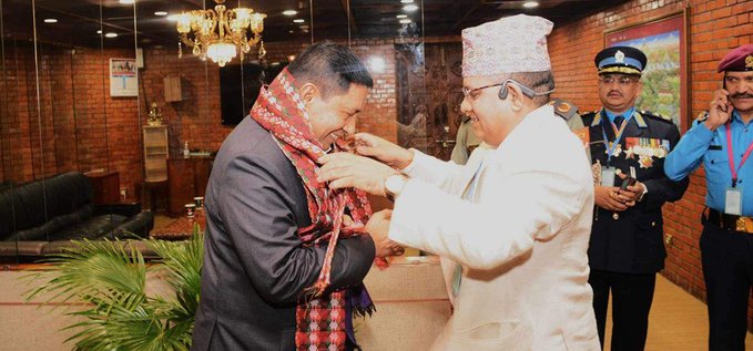 DPM Shrestha leaves for China