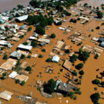 flooded neighborhood in Encantado, Rio Grande do Sul state, Brazil