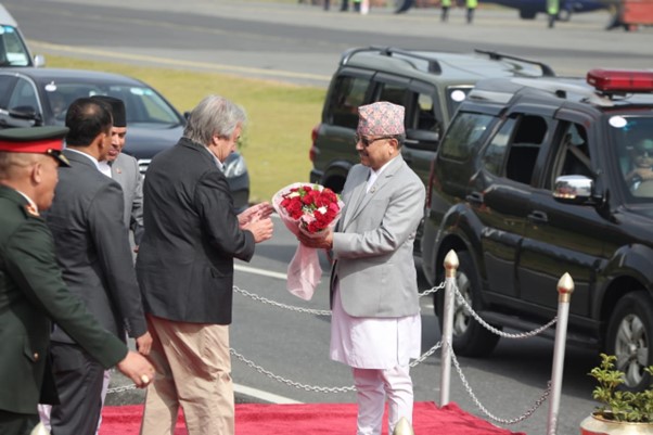 Secretary-General Guterres bidden farewell, leaves Kathmandu after wrapping up official visit