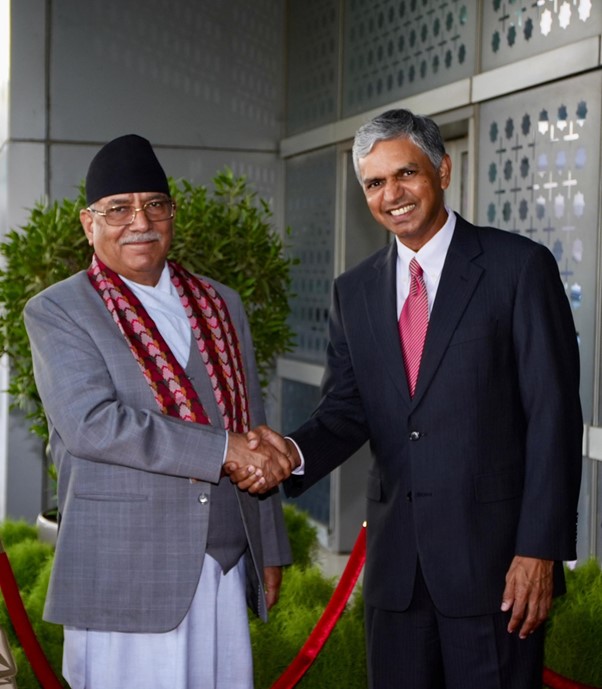 PM Dahal reaches New Delhi, received by special government representatives