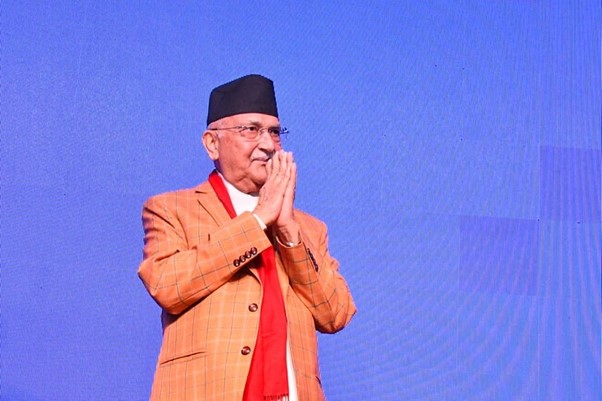 Newly appointed Prime Minister Oli taking oath of office today