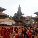 Devotees crowd up in Patan Krishna Temple