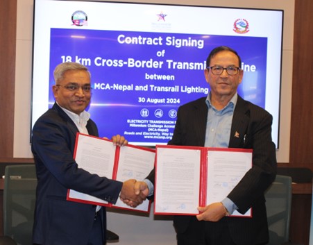 MCA-Nepal Signs Contract for 18 km Cross Border Transmission Line