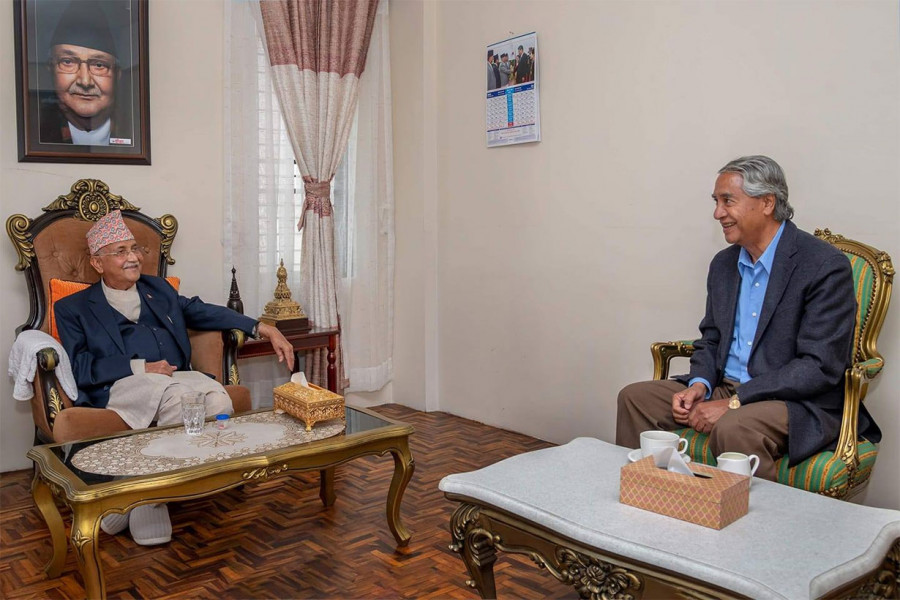 PM Oli, NC President Deuba confer govt functioning