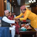 President Paudel and PM Oli receives ‘Rakshabandhan’