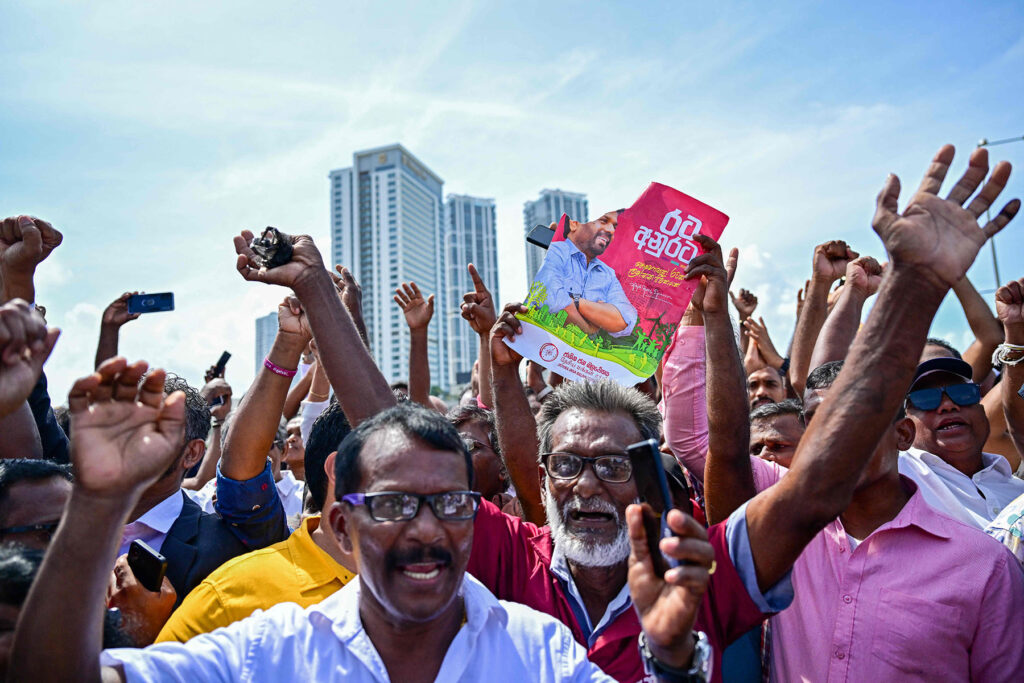 Sri Lankan leftist leader sworn in after landslide election win