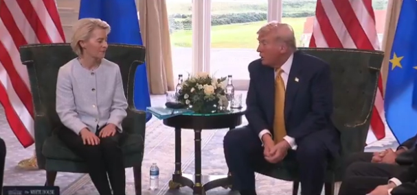 EU-US trade deal draws backlash from European business, as von der Leyen’s awkward posture spark users’ scorn