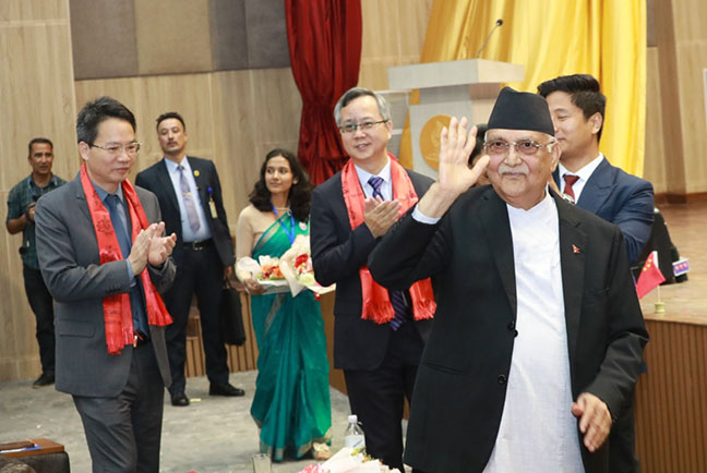 PM Oli stresses on fostering Nepal-China friendship across generations